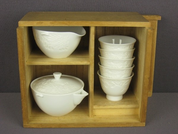 煎茶道具 出石焼 共箱 煎茶器 宝瓶 湯冷し 煎茶碗 山本