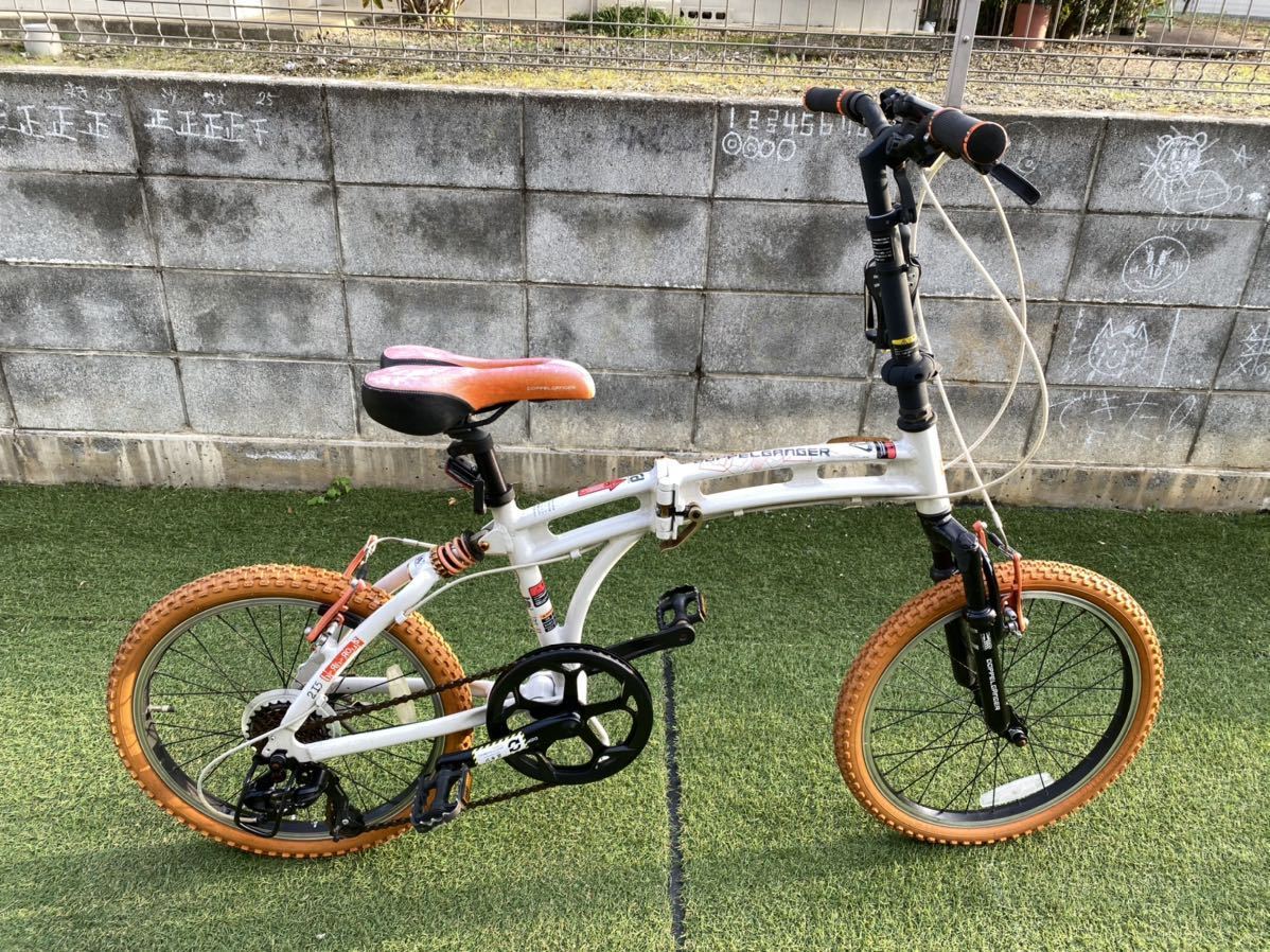 折りたたみ自転車 ブラック DOPPELGANGER(ドッペルギャンガー) 20インチ 7速 アルミフレーム