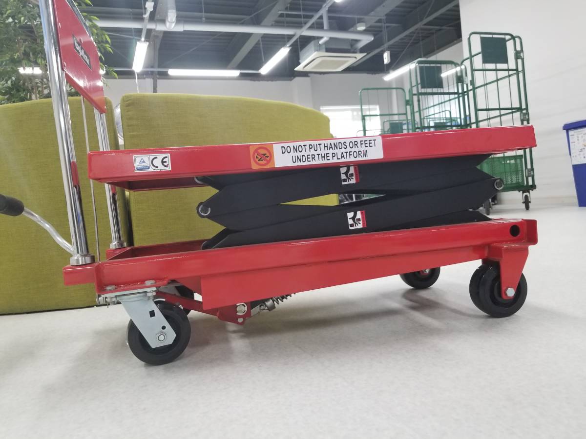 油圧式昇降台車 リフトカート テーブルカート ハンドリフター高床 