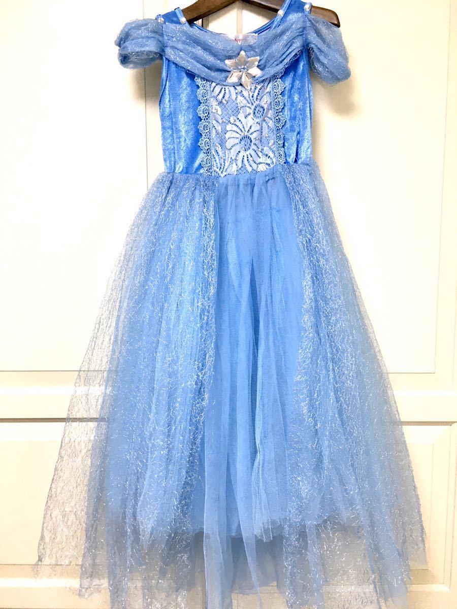 ドレス 水色 シンデレラ 発表会 ハロウィン パーティー 結婚式 小学生 1 130 セット 1 115 124cm 売買されたオークション情報 Yahooの商品情報をアーカイブ公開 オークファン Aucfan Com