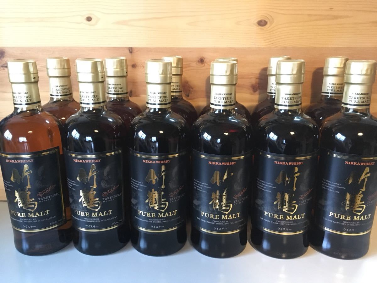送料無料，大人気 NIKKA 竹鶴 ピュアモルト 700ml &times; 12 本 セット ニッカ シングルモルト ウイスキー 21 17 25 年 未開栓 終売 1 ケース ダース ⑩(日本)｜売買されたオークション情報、yahooの商品情報をアーカイ 日本