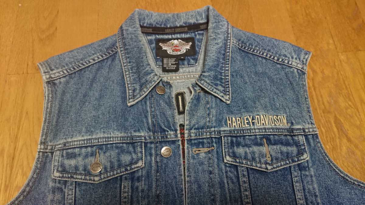 Harley デニムベスト ハーレーダビッドソン Harley-Davidson ベスト L 