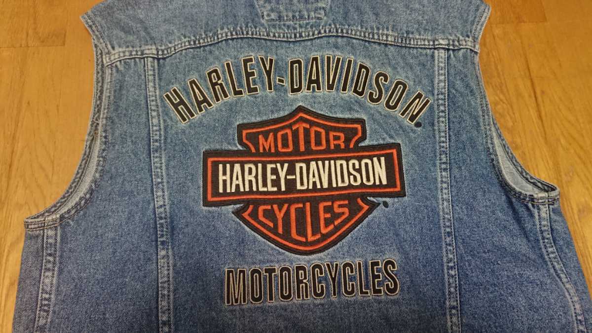 Harley デニムベスト ハーレーダビッドソン Harley-Davidson ベスト L 