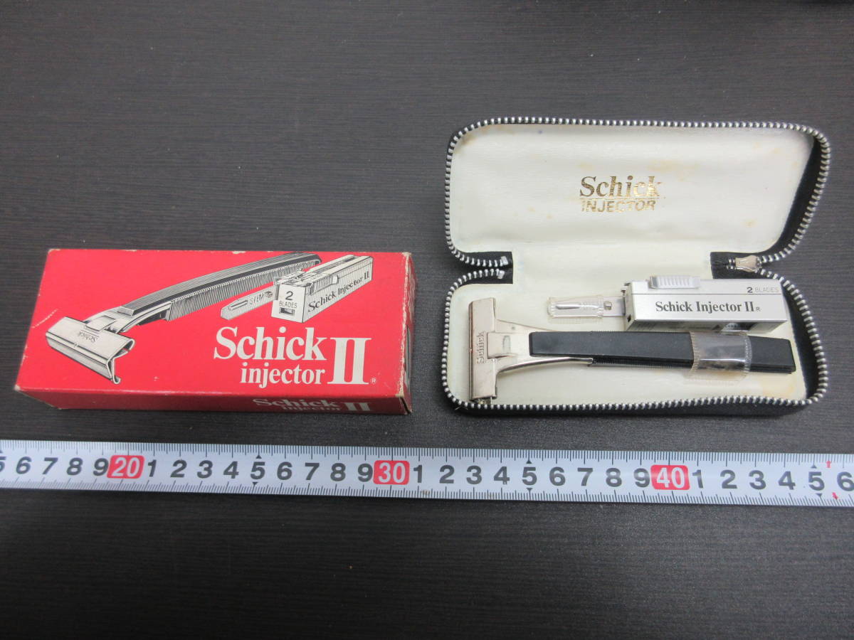 M【4-4】●6 Schick シック インジェクターⅡ Y-100 No.S-90 剃刀本体 トラベラーケース・替刃付き 未使用長期保管品 / カミソリ 髭剃り
