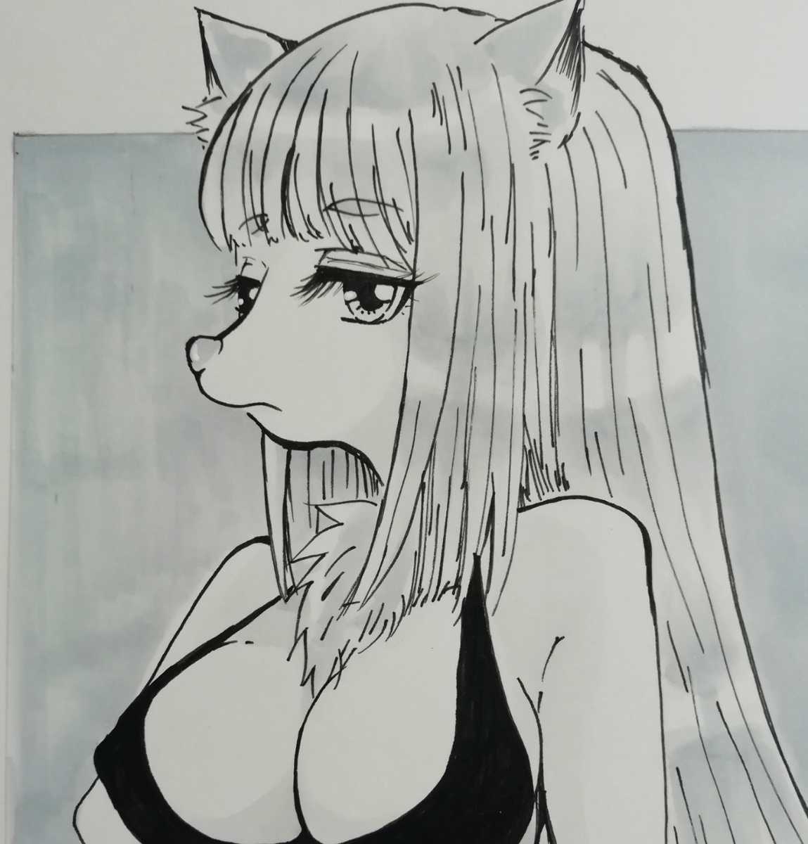 史上最も激安 手描きイラスト オリジナル ケモノ メスケモ イヌ 手描きイラスト