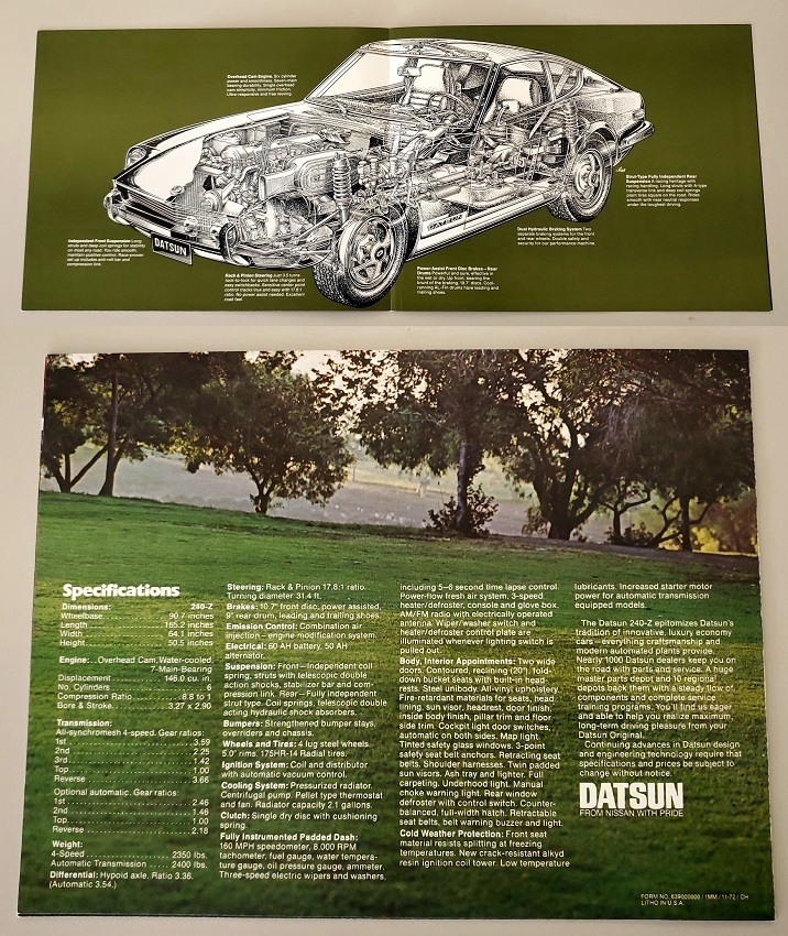 Car ダットサン Datsun and 240Zカタログ復刻版付き 日本にはZがある