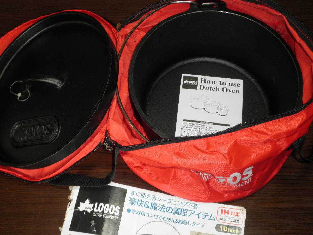 ロゴス ダッチオーブン | 10インチ BBQ (81062229 SLダッチオーブン10inch・ディープ(バッグ付き) バーベキュー logos SLダッチオーブン ロゴス(LOGOS) SLダッチオーブン9inch・ディープ(バッグ付き ツール キッチン バッグ 中古品