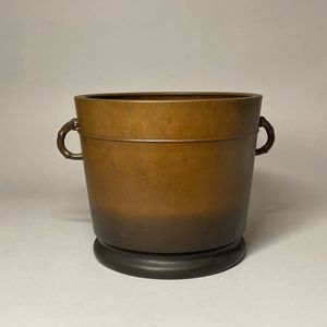 茶道具/花入 金谷五郎三郎作 『青銅桔梗形花入』 共箱 十三