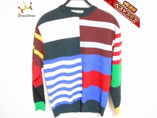 ステラマッカートニー stellamccartney 長袖カットソー サイズ38 L 黒×ブルー×マルチ レディース ボーダー 美品 トップス