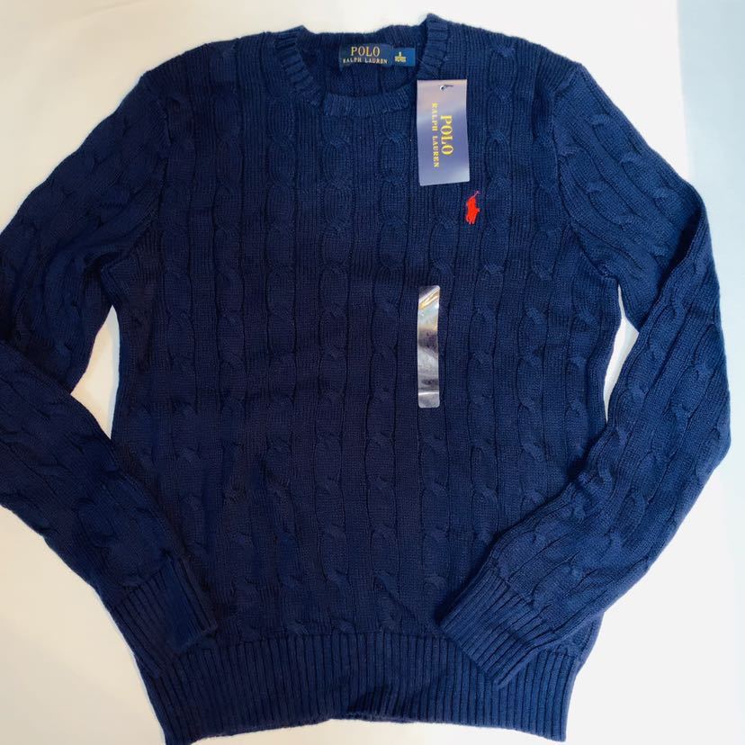 新品 POLO RALPH LAUREN ラルフローレン ニットセーター S ケーブル 