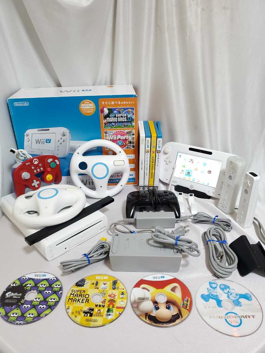 1円～ 任天堂 wiiu ファミリープレミアムセット 32GB SHIRO マリオ