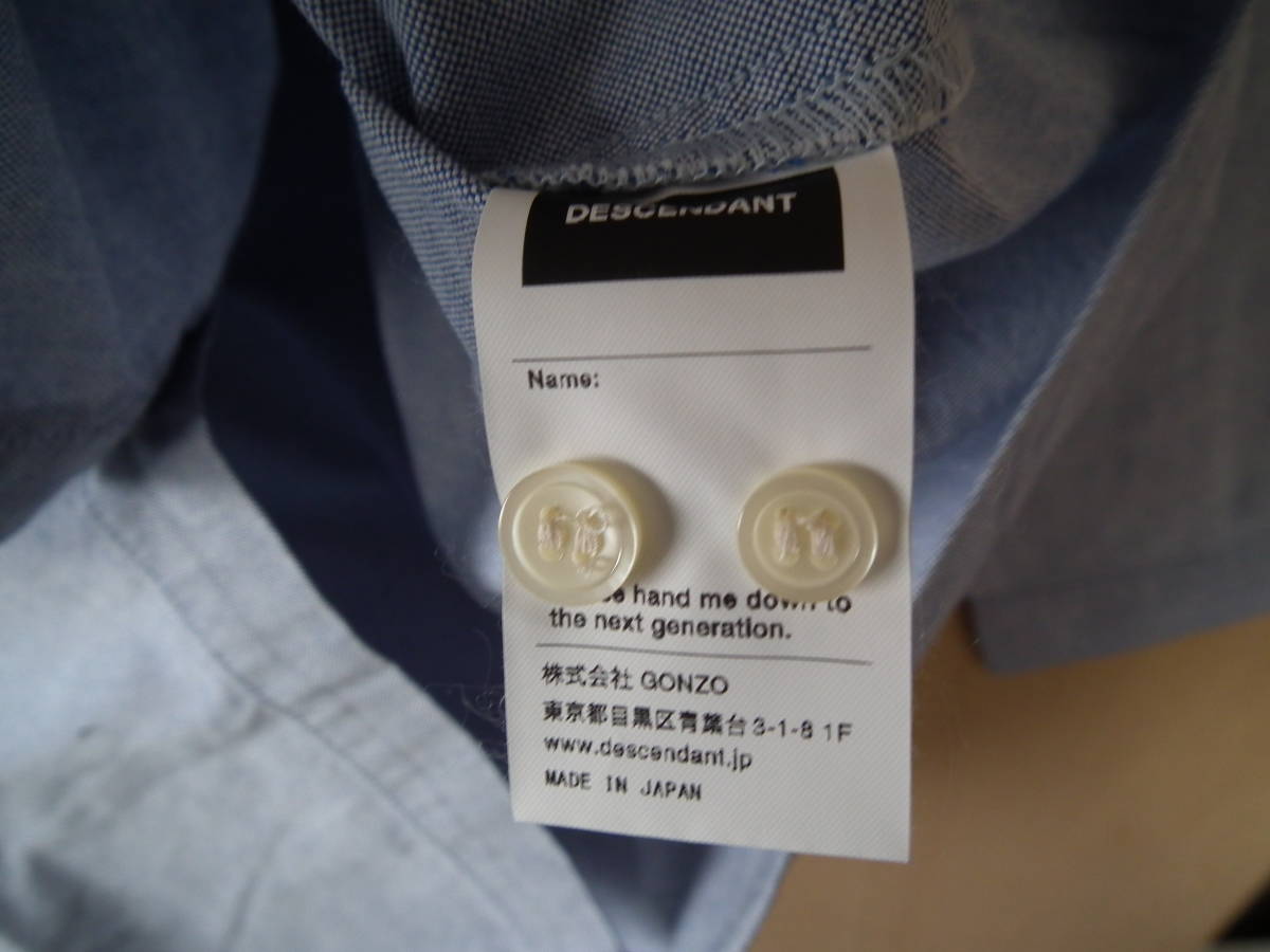 20SS DESCENDANT KENNEDYS B.D LS SHIRT FULL SIZE 2 ディセンダント 長袖 シャツ ブルー LS SHIRT B.D TWILL KENNEDY\u2019S Rokit