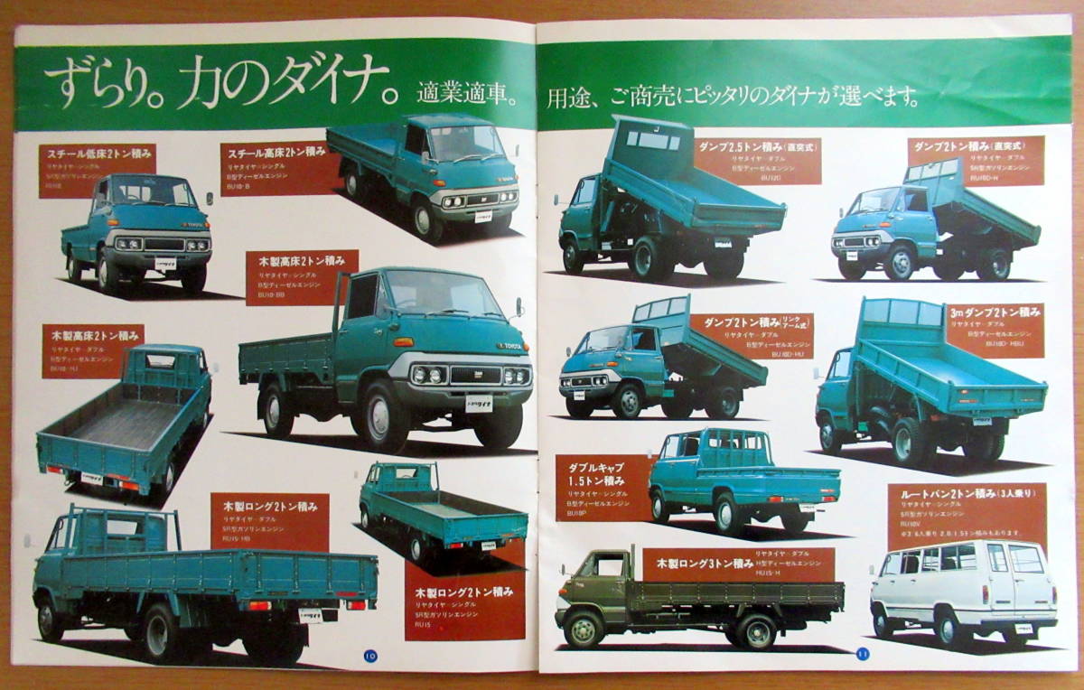 2659 旧車トラックカタログ 3代目トヨタダイナ 昭和51年 昭和レトロの