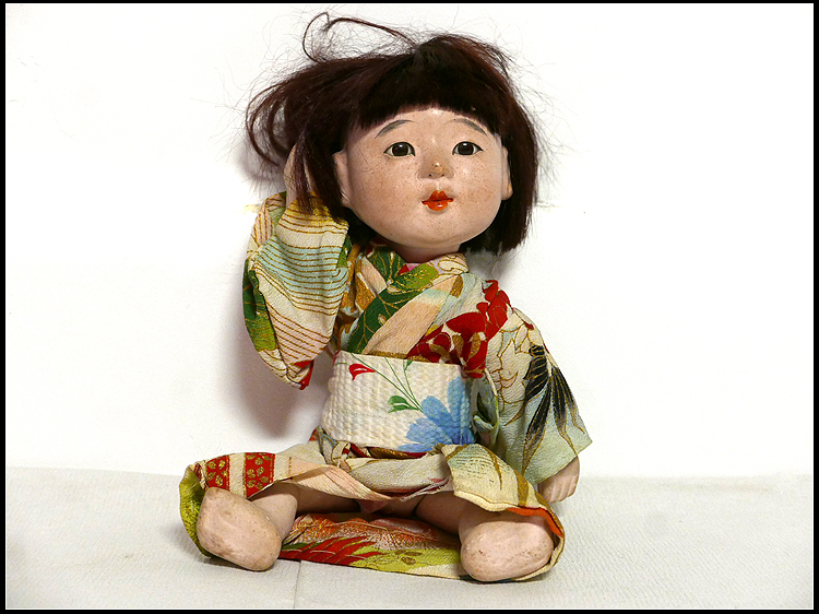古い市松人形4体セット美術都木彫人形丸芳特製男の子女の子日本人形