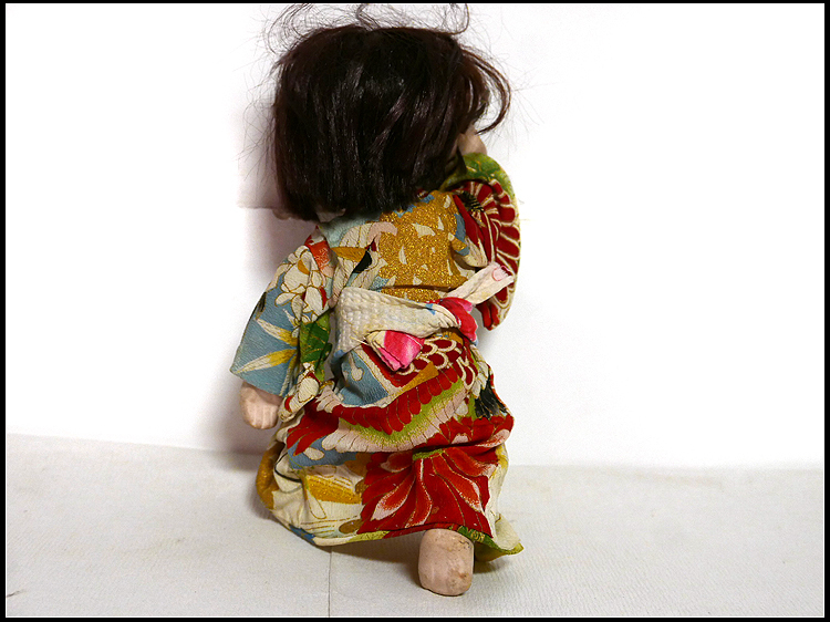 古い市松人形4体セット美術都木彫人形丸芳特製男の子女の子日本人形