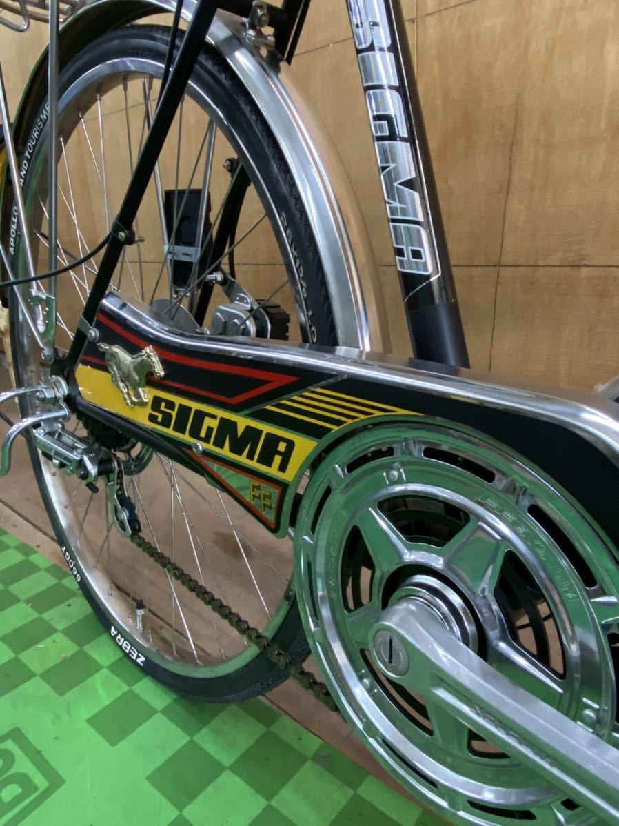ヴィンテージ　昭和　ゼブラ　スーパーカー自転車　レトロ　26インチ ゼブラ自転車 26インチ シグマ スーパーカー自転車 デコチャリ 6段