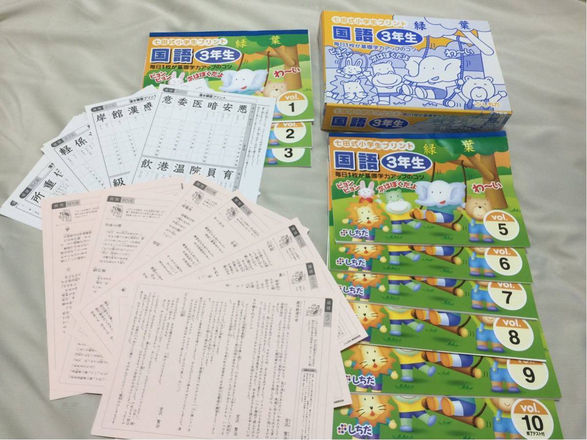 しちだ 七田式小学生プリント3年生 国、算、理、社、右脳 (おまけ 付き