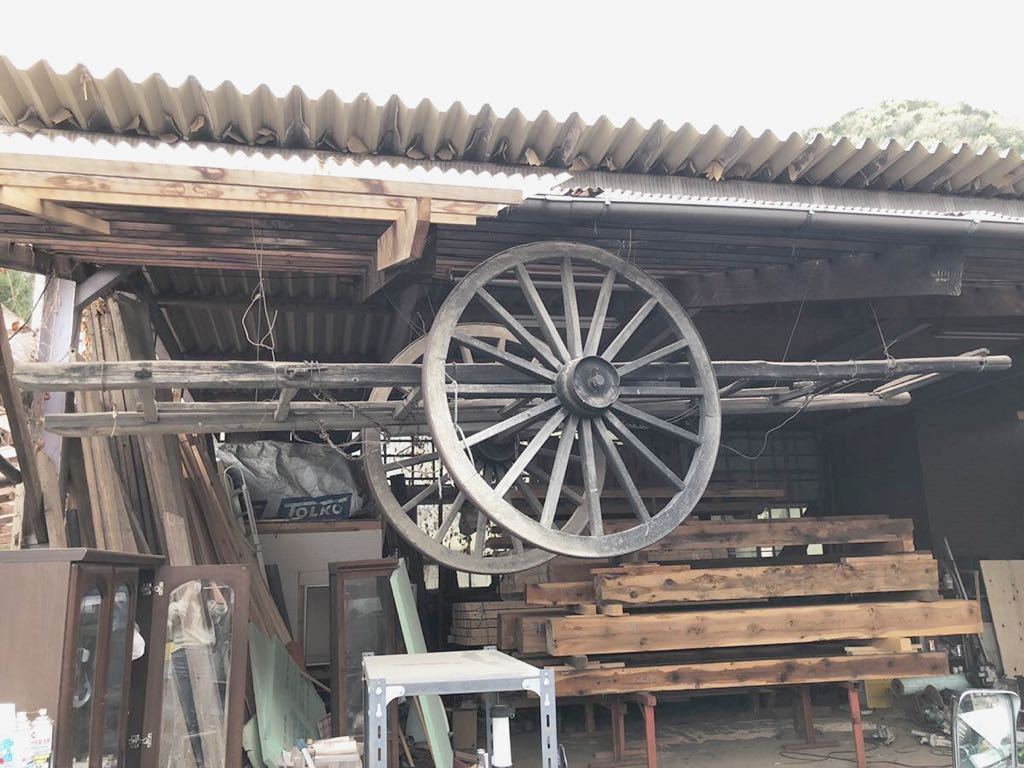 大八車 アンティーク 荷車 骨董品 レトロ オブジェ ガーデニング 直接