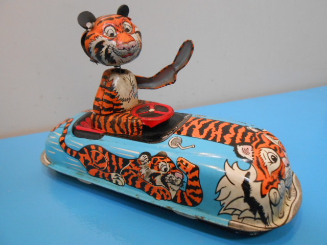 ● タイガー・カー / 日本製 / ルイス マルクス社 / MARX TOY / ゼンマイ / ミステリー アクション / 1960年代 ●・・・O21 ブリキ 乗り物