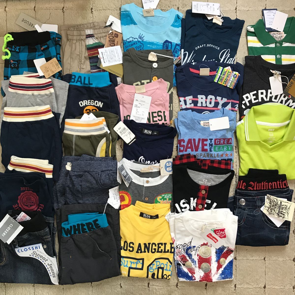 セットアップ キッズ 子供服 普段着 通学着 半袖 新品★ 120㎝ 130㎝ 半ズボン 半袖 夏服 25点セット