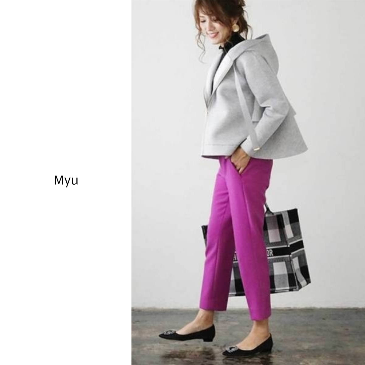 ミュー Myu☆洗える バックフリルボンディングパーカー フリーサイズ☆E-M 2482 M y u（ミュー）の「バックフリルボンディングフーディー（パーカー