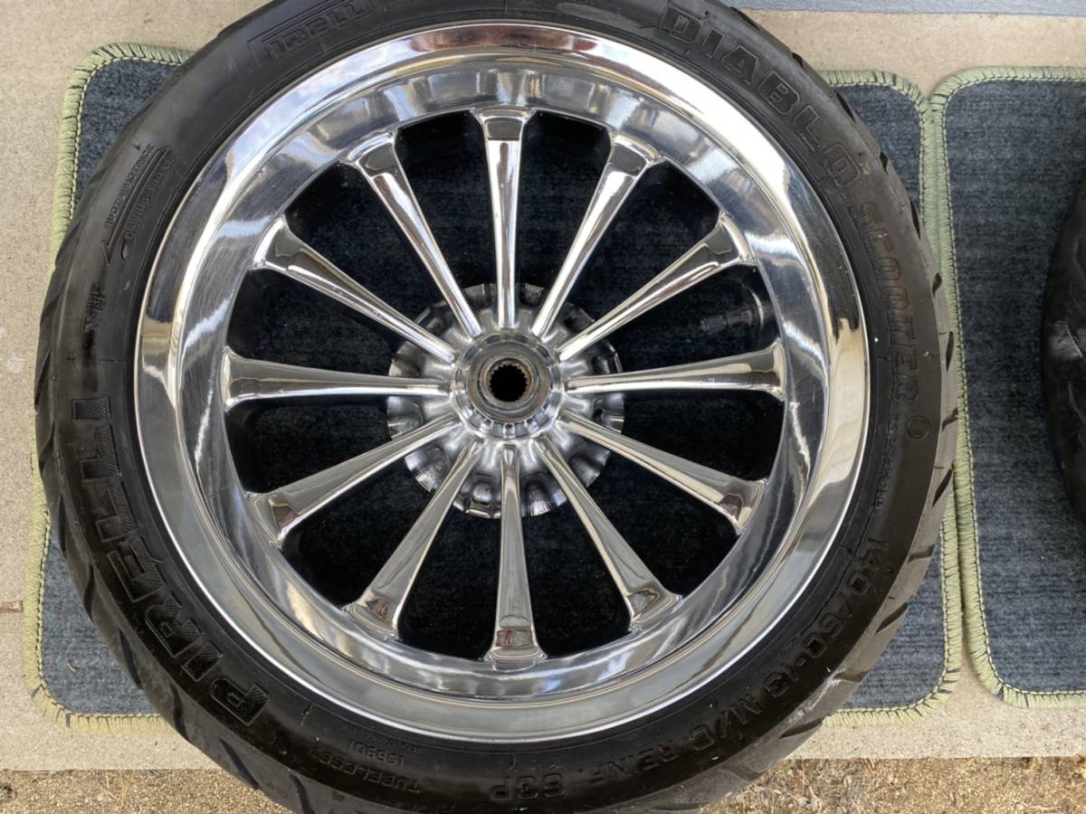 マジェスティ4d9ワイズギアインチアップメッキホイール前後セット 送料