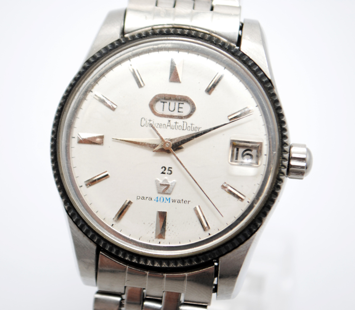 CITIZEN Auto Dater 25石 51310-Y 自動巻き OH済 CITIZEN】シチズン 