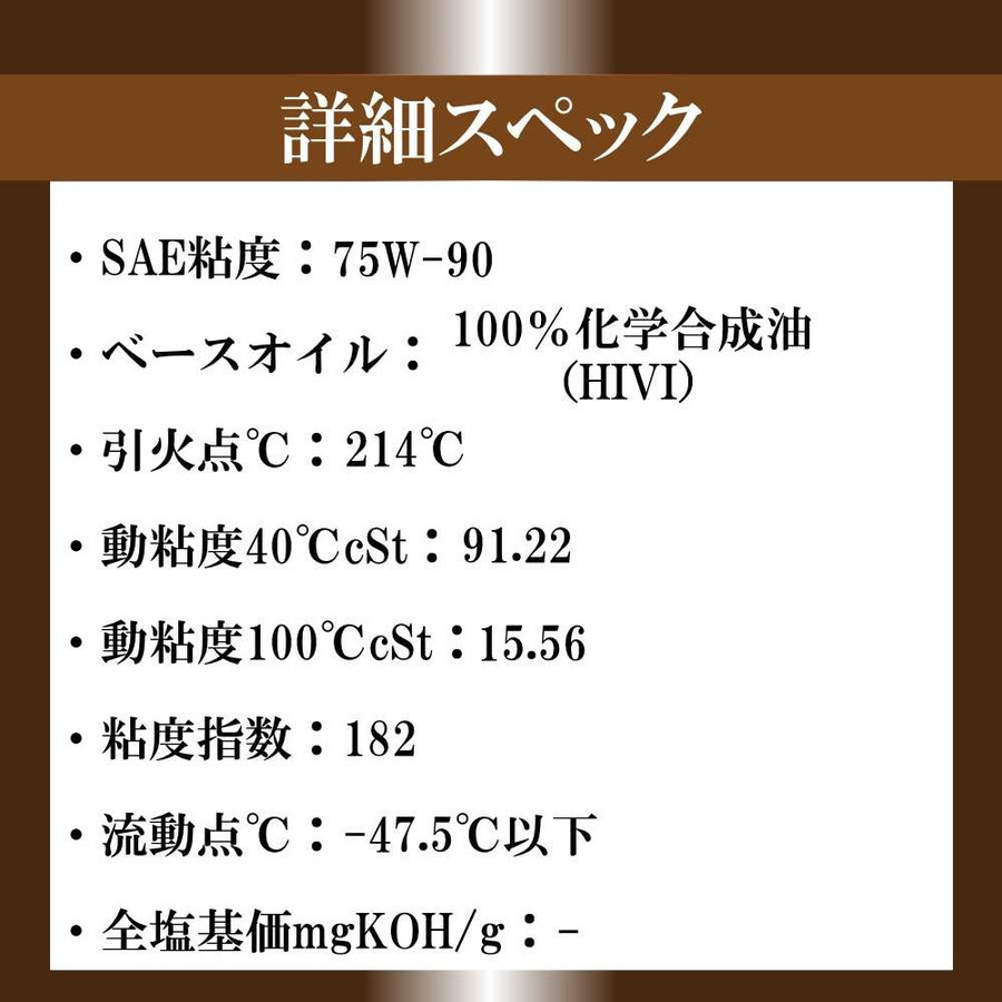 公式】ギアオイル・デフオイル 20L ペール缶 75W-90 化学合成油HIVI