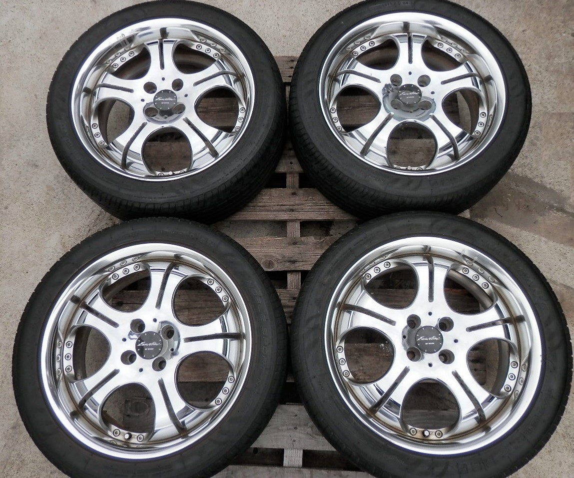 深リム メッキ WORK ユーロライン 17インチ アルミ 4穴 PCD100 7J 215
