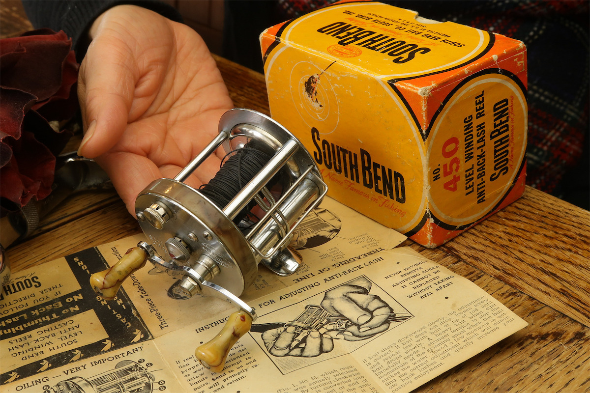 大人気，得価 1930年代 SOUTH BEND NO.450 SILVER 洋白銀 箱入り ビンテージ アンティーク サウスベンド ダイレクトリール HEDDONウッドルアー全盛時代(ベイトリール)｜売買されたオークション情報、yahooの商品情報 その他