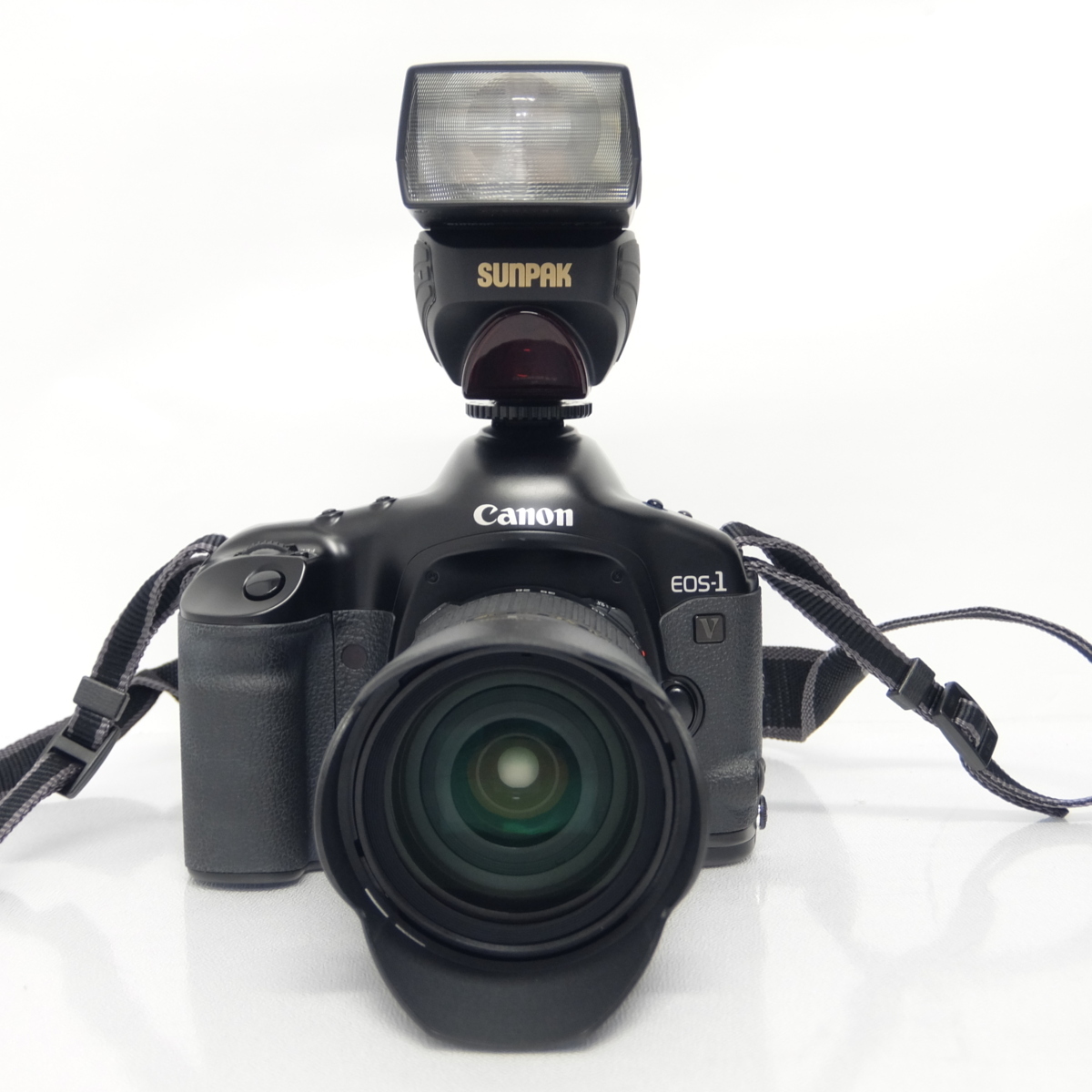 Canon EOS-1V フィルム一眼レフカメラ （タムロンレンズ/SUNPAK PZ40X
