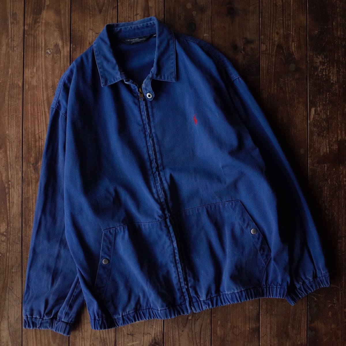 80's 90's ヴィンテージ 【美品】 USA製　POLO RALPH LAUREN　ポロラルフローレン　スイングトップ ジャケット　チンスト付　ブルー系 by 80〜90年代 USA製 ヴィンテージ ビンテージ 三角タグUSA製