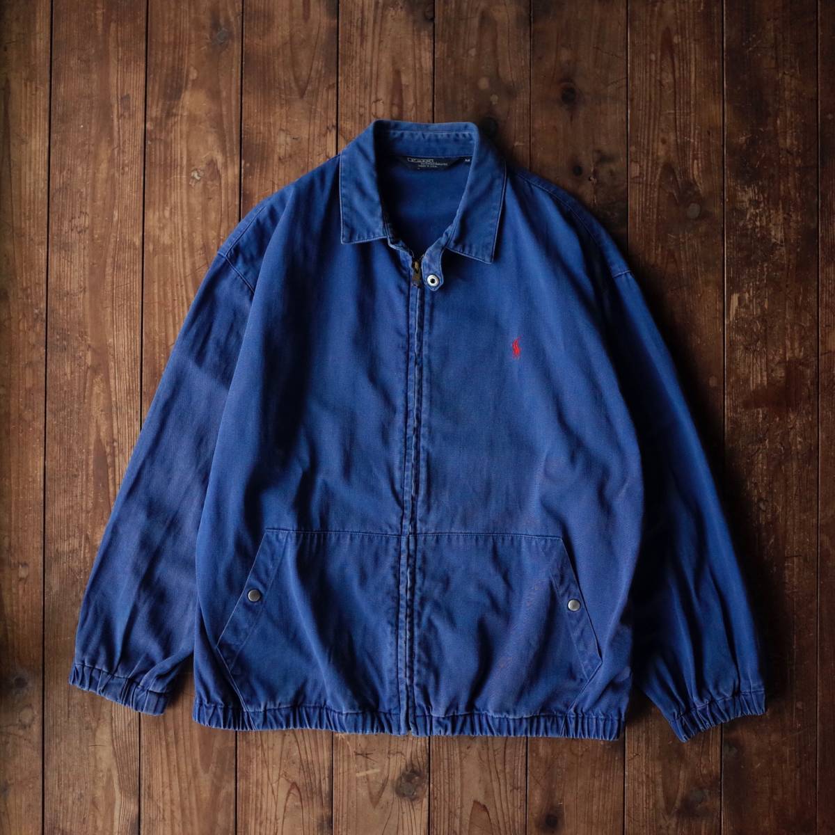 80's 90's ヴィンテージ 【美品】 USA製　POLO RALPH LAUREN　ポロラルフローレン　スイングトップ ジャケット　チンスト付　ブルー系 by 80〜90年代 USA製 ヴィンテージ ビンテージ 三角タグUSA製