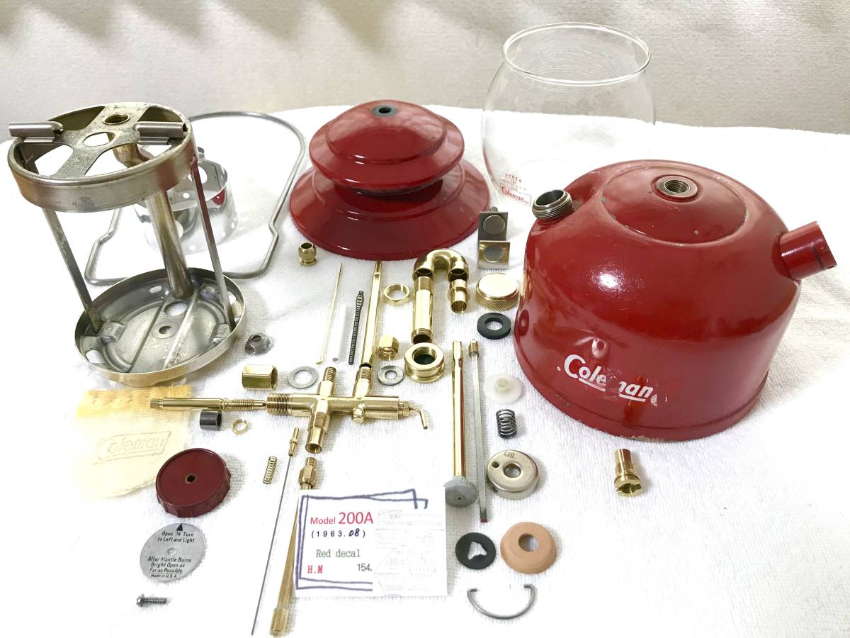 美品、未使用、1963年8月製　コールマン ランタン Coleman200A Coleman】1963年 8月製 200A(赤デカール) コールマン ビンテージ