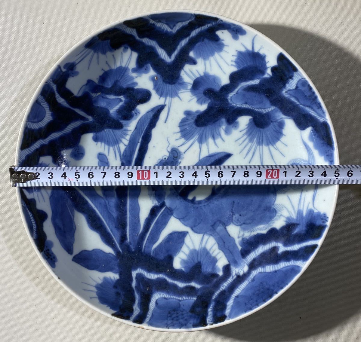 富貴長春 古伊万里 染付 金彩 5客 貘 麒麟 小皿 直径12㎝ 【メーカー