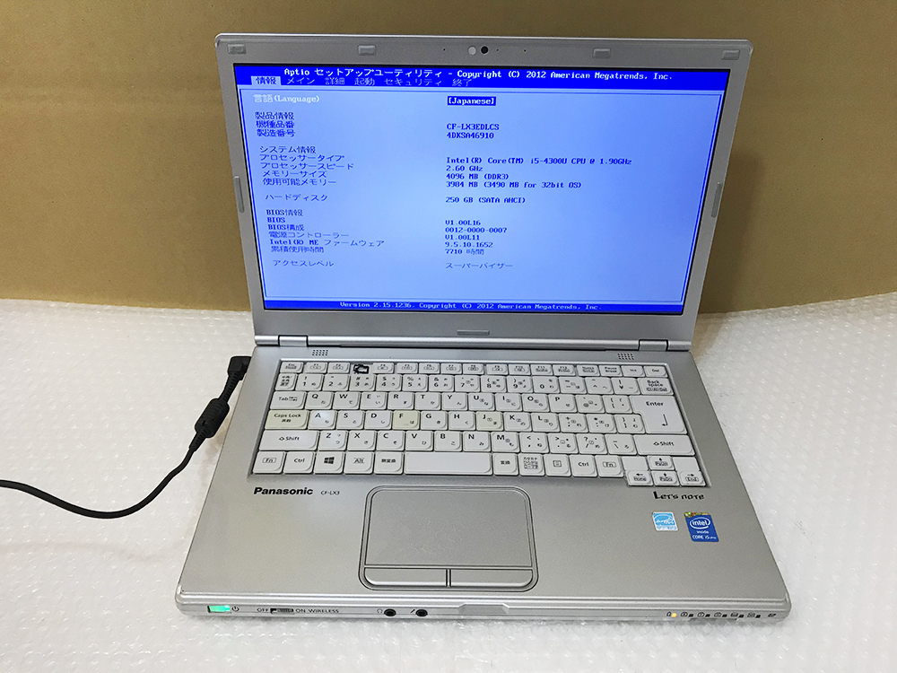 ジャンク☆Panasonic Let's note LX3 CF-LX3EDLCS Core i5 4300U 1.9
