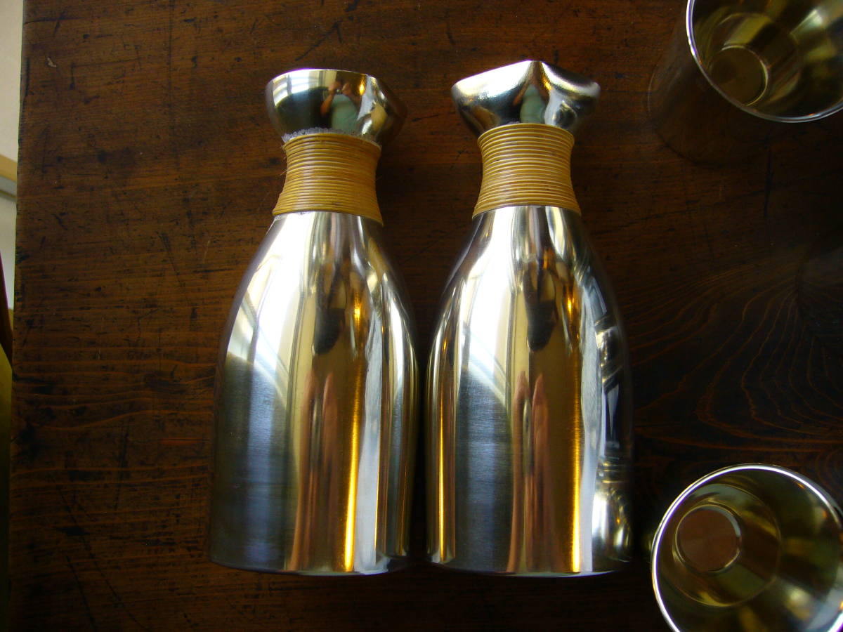 本錫 酒器 徳利 錫製 ちろり : お猪口 錫半 （ 共箱 錫半