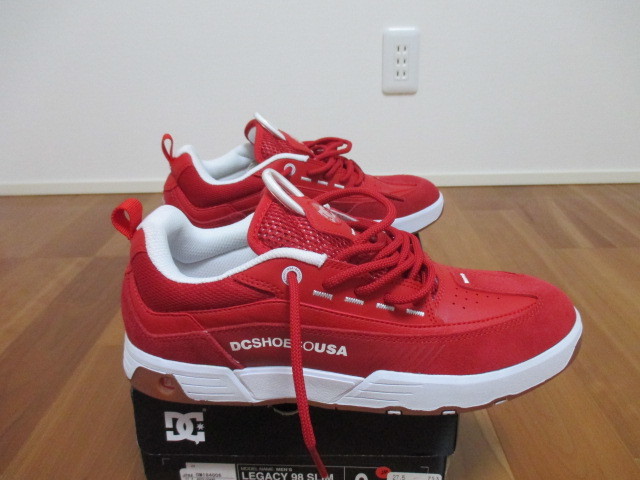 新品　dc legacy slim 27.5 スケシュー DC SHOES LEGACY 98 SLIM 9.5 27.5 レッド スケシュー 新品 赤