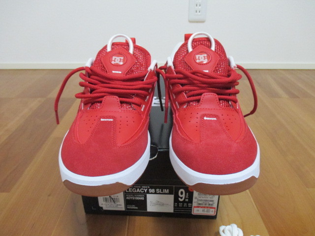 DC SHOES LEGACY 98 SLIM 9.5 27.5 レッド スケシュー 新品 赤