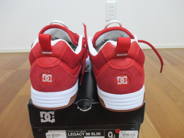 DC SHOES LEGACY 98 SLIM 9.5 27.5 レッド スケシュー 新品 赤