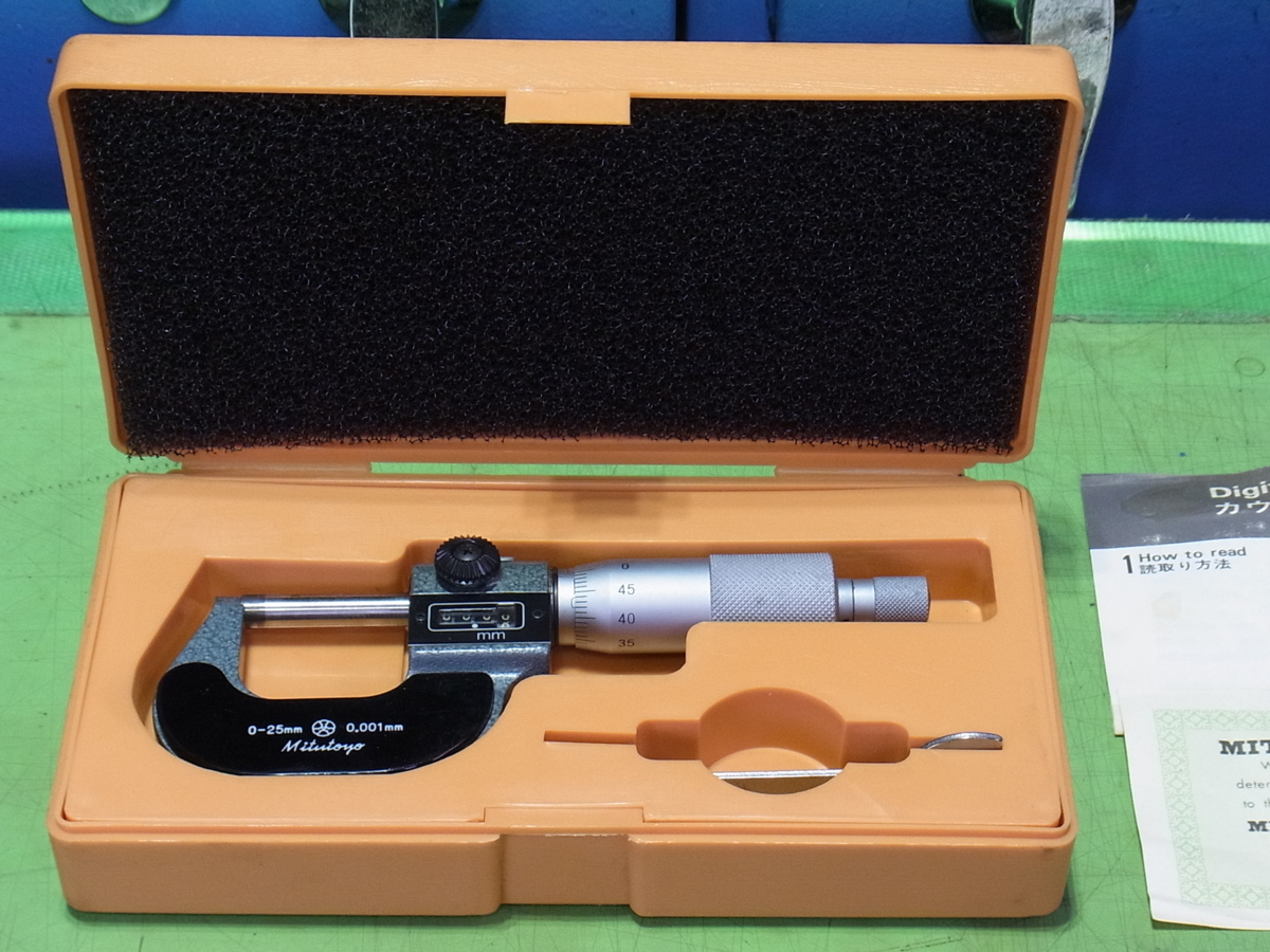  カウント外側マイクロメーター 193シリーズ Mitutoyo ミツトヨ 型番 193-111 0-25mm 動作確認ＯＫな程度の良いＵＳＥＤ品(ノギス、マイクロメーター)｜売買されたオークション情報、yahooの商品情 ノギス、マイクロメーター