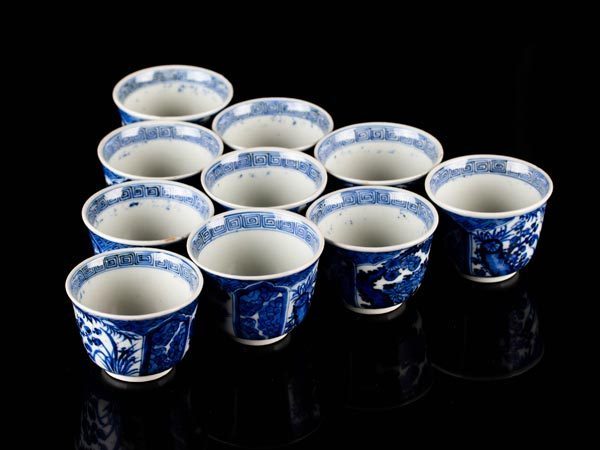 染付 青華 | 5客 初代清水七兵衛 煎茶碗 - 公式通販 煎茶