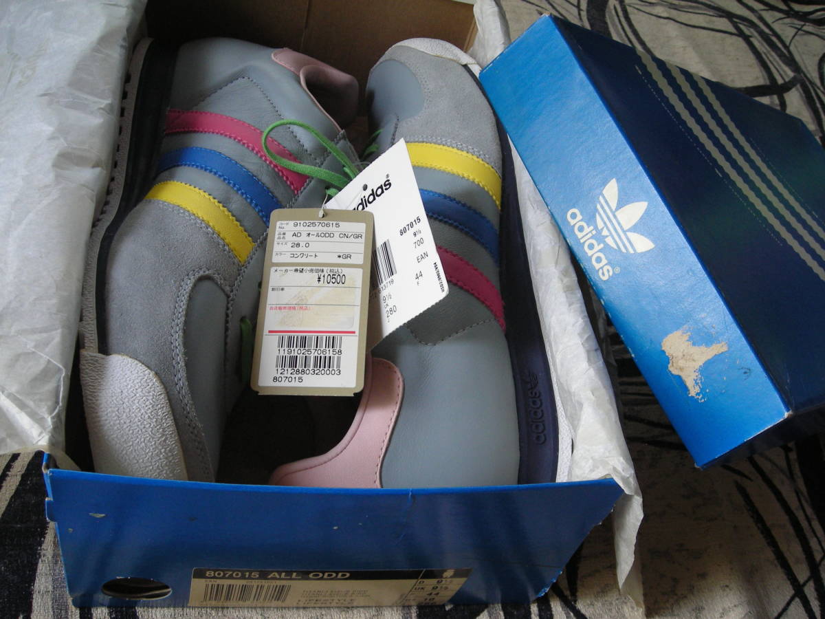 美品◎DEAD STOCK ビンテージ adidas アディダス ALL ODD オールアッド クレイジー マルチカラー スニーカー 灰色/検索 country カントリー