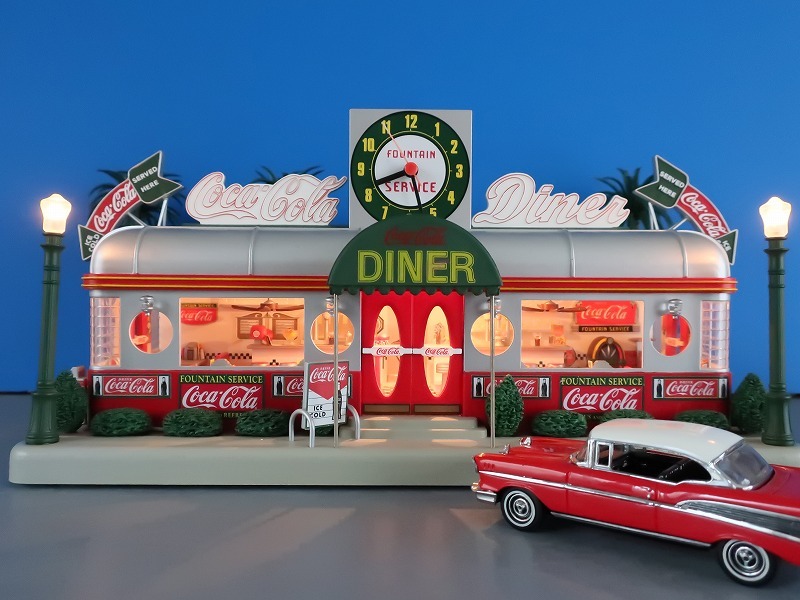 新品未使用 コカコーラ アメリカンダイナー ダンバリーミント ジオラマ クロック 超レア☆絶版☆コカコーラ ダンバリーミント アメリカンダイナー