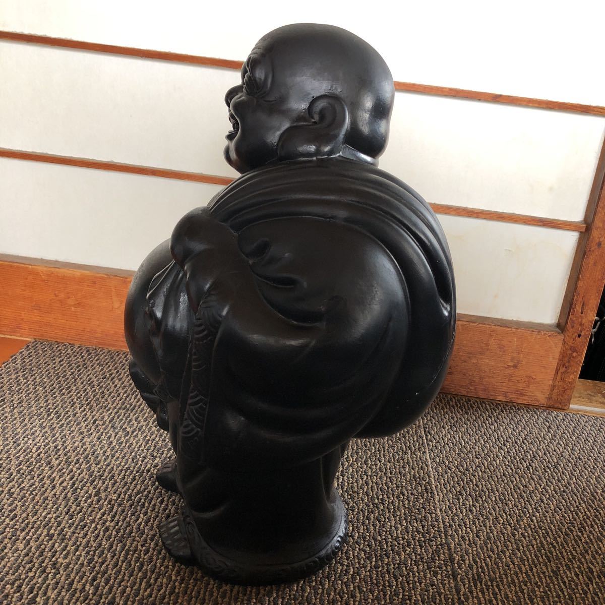 【美品】木彫り 踊り布袋 布袋様 置物 ガラスケース付き 七福神 縁起物 開運 美品木彫り 踊り布袋 布袋様 置物 ガラスケース付き 七福神 縁起物 開運