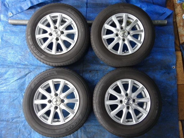  激安 タイヤ+ ホイール AZsports 13-4B 100 4H +42 +YOKOHAMA 145/80R13 2019年 4本 ワゴンR/タント/ムーヴ等/軽car T002697(ラジアルタイヤ)｜売買されたオークション情報、yahooの商品情報をアーカイブ公開 - オ 4穴