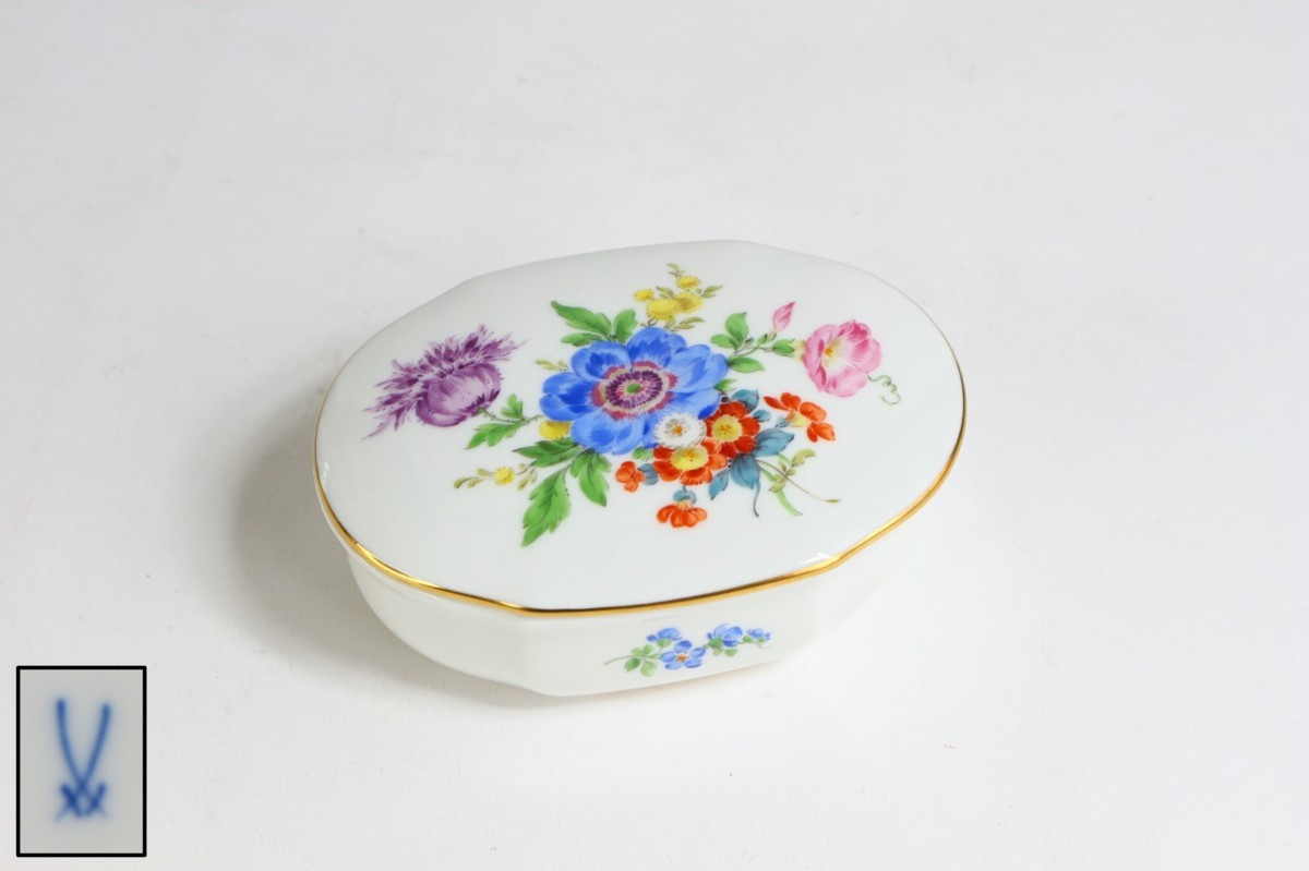 Meissen マイセン 花文 小物入れ / 蓋物 アクセサリーボックス