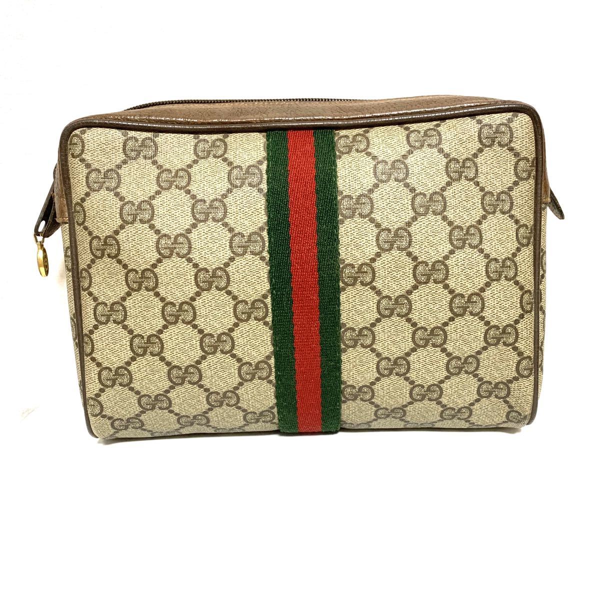 【美品】GUCCI シェリーライン　セカンドバック クラッチ　イタリア製 GUCCI オールドグッチ シェリーライン セカンドバック クラッチバッグ