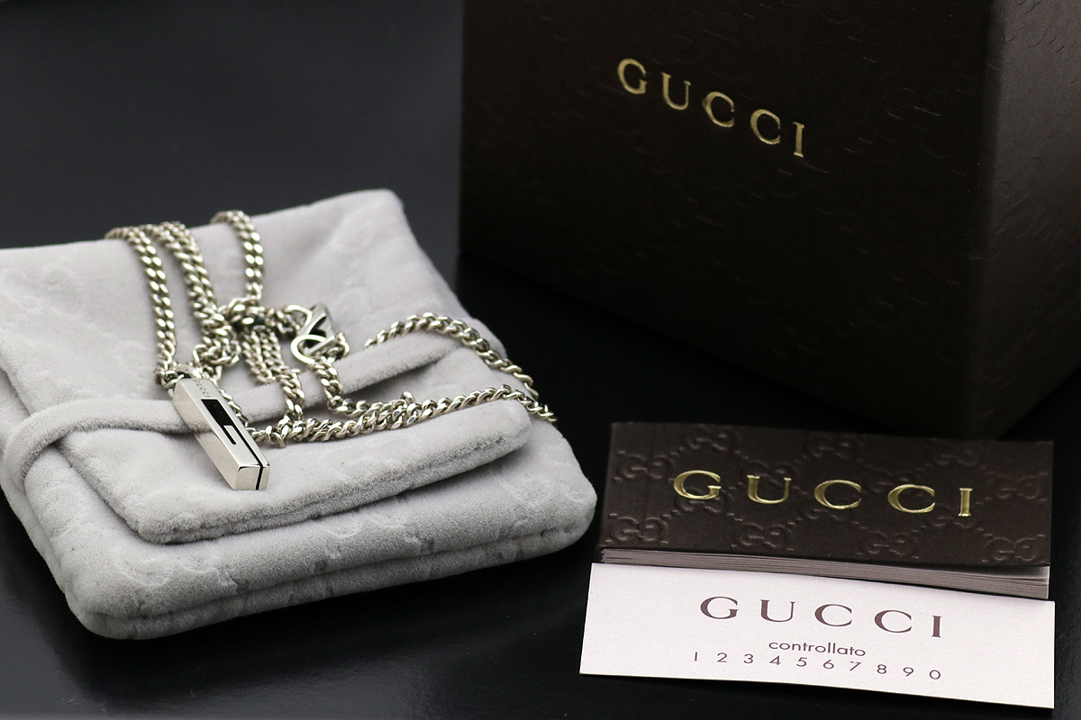 1円 GUCCI グッチ カットアウト G 喜平 キヘイ ネックレス Sv925 