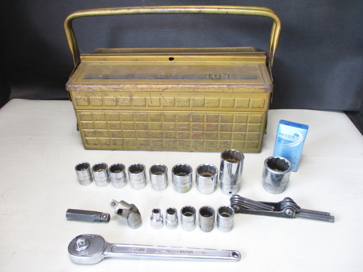 高品質，SALE 瀬仲a848 TONE 差込み12.7mm ラチェットハンドル ソケット 10 32mm 六角レンチセット 計18点セット TONE 2段工具箱付き(ラチェットセット)｜売買されたオークション情報、yahooの商品情報をアーカイ ラチェットセット